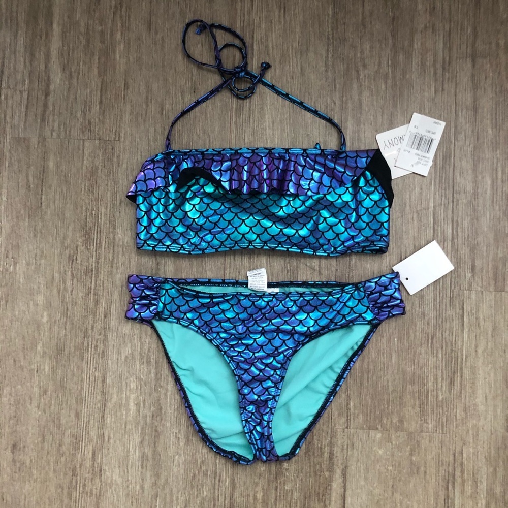 Girls Multi-Color Mermaid 2 Piece Bikini Swimsuit